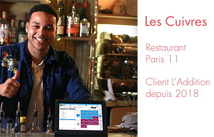 les cuivres, restaurant paris 11ème client L'Addition depuis 2018